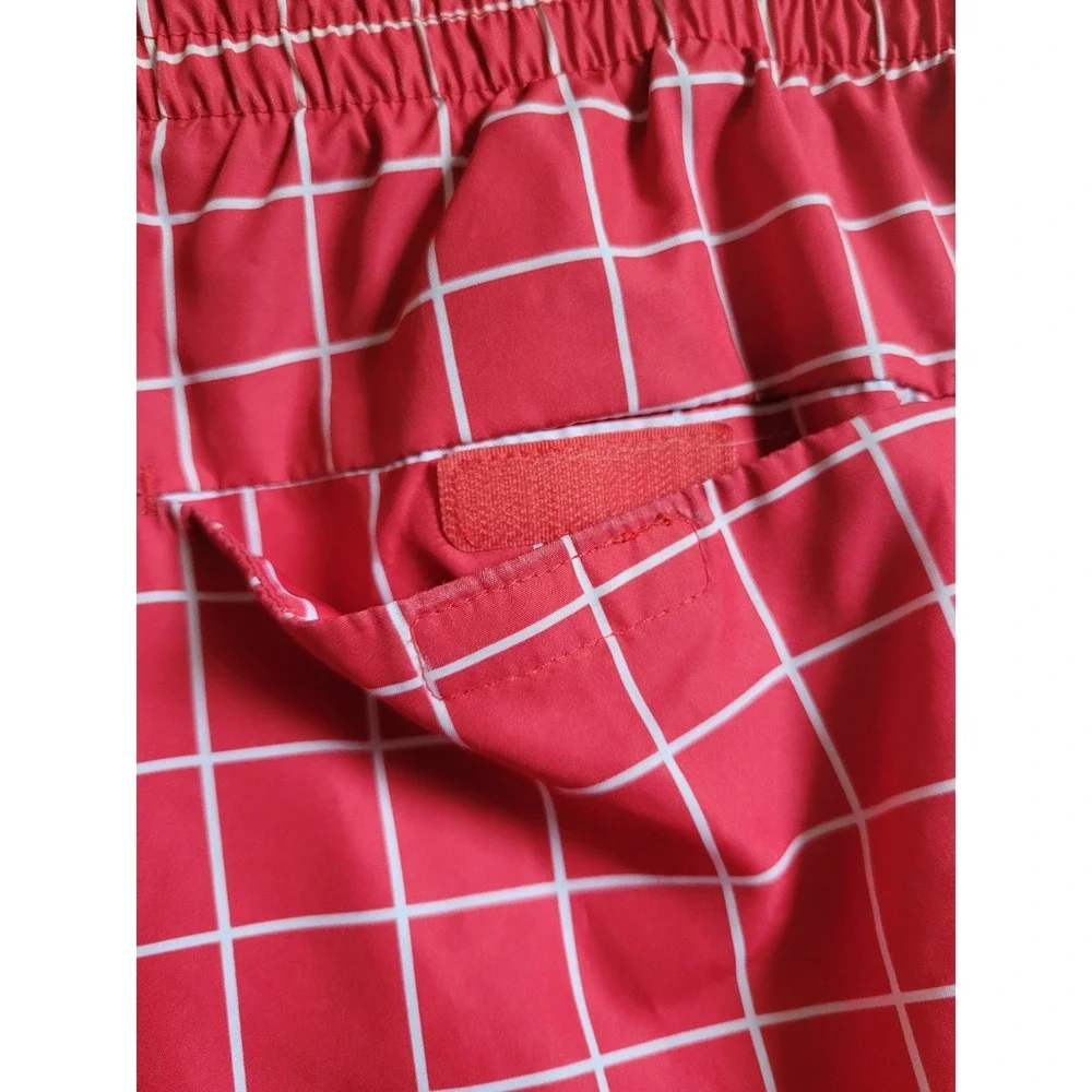 Nike Men's Swim Tunks Shorts  Red & White‎ Size XL